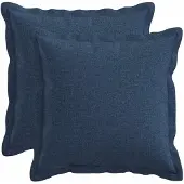 vidaXL Kussen met kussen HOUTEN 2 st Blauw Faux Linnen