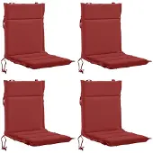 vidaXL Kussen voor lage rugstoel GEMERT 4 st 100% Polyester Wijnrood