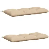 vidaXL Bankkussens VIANEN 2 st 100% Polyester Crèmekleurig