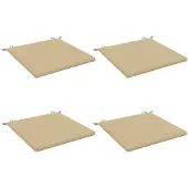 vidaXL Zitkussens SOEST 4 st 100% Polyester Beige 60 x 60 x 3 cm