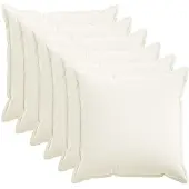 vidaXL Kussensloop 6 st HOUTEN Wit 65 x 65 cm Faux Linnen