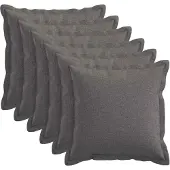 vidaXL Kussen met kussen HOUTEN 6 st Lichtgrijs Faux Linnen