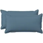 vidaXL Kussen met kussen HOUTEN 2 st Jeans Blauw Faux Linnen