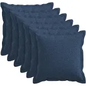 vidaXL Kussen met kussen HOUTEN 6 st Blauw Faux Linnen