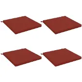 vidaXL Zitkussens SOEST 4 st 100% Polyester Rood 70 x 70 x 5 cm