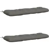 vidaXL Bankkussens VIANEN 2 st 100% Polyester Grijs 130 x 40 x 12 cm