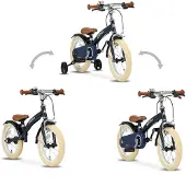 Deryan Luxe Kinderfiets 14 inch - 3 in 1 - loopfiets Blauw