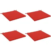 vidaXL Zitkussens SOEST 4 st 100% Polyester Rood 70 x 70 x 3 cm