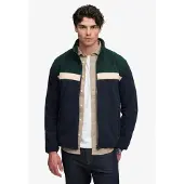 Superdry Fleece jas navy / donkergroen / offwhite