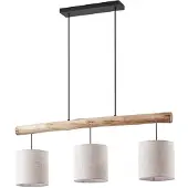 LUCANDE Hanglamp Jorvan, dimbaar, wit / opaal, Woon-/ Eetkamer, Textiel / Stof / Zijde, Modern, hanglamp