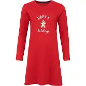 Happy Shorts Dames Nachthemd Kerst Rood - Maat L