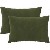 vidaXL Kussen met kussen HEERLEN 2 st Groen Microfiber Fleece
