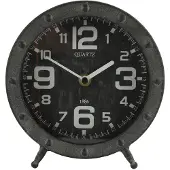Decostar Klok Tafelklok Mart Zwart 18 cm