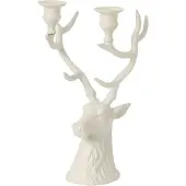 J-Line kandelaar hert - aluminium - gebroken wit
