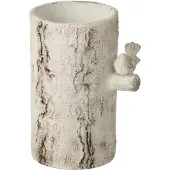 J-Line vaas Vogel - cement - wit - medium
