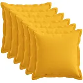 vidaXL Kussen met kussen HOUTEN 6 st Licht Geel Faux Linnen