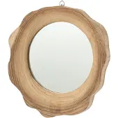 J-Line wandspiegel Geribbeld - hout - naturel - small