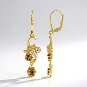 Cavill Elegante Malaya-granaat oorbellen van verguld zilver