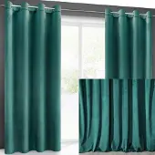 Eurofirany Moderne Velours Gordijn Donker Turquoise 140x250 cm met Ringband