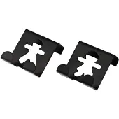 Tendance Set de 2 petites patères bonhomme en métal à suspendre noir
