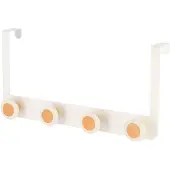 Tendance Patère 4 crochets en métal et bois blanc