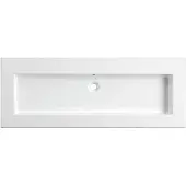 Lambini Designs Pavia wastafel keramiek 120cm enkel zonder kraangaten wit glans