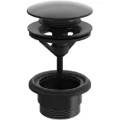 Hansa - Push-open afvoerplug 1 1/4, mat zwart 0764010033
