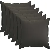 vidaXL Kussensloop 6 st HOUTEN Donkergrijs 65 x 65 cm Faux Linnen