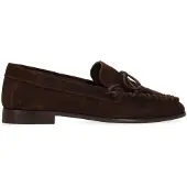 Manfield Donkerbruine suède loafers | Maat 42