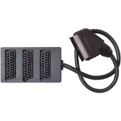 S-Conn Scart verdeelbox met 3 aansluitingen / zwart - 0,40 meter