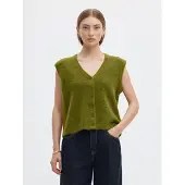 Selected Wolmix Gebreid Gilet Dames Geel M
