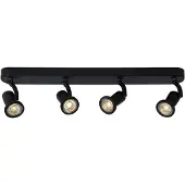 Lucide JASTER-LED - Plafondspot (Plafondlamp) - LED - GU10 - 4x5W 2700K - Zwart