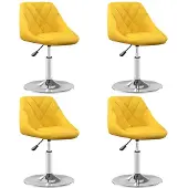 vidaXL Eetkamerstoelen draaibaar 4 st fluweel mosterdgeel