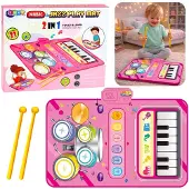 Leantoys Interactieve muzikale dansmat Educatieve drums Piano 2 in 1