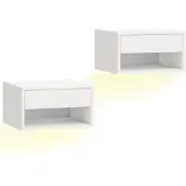 HOMCOM Nachtkastje-Spaanplaat, MDF-37L x 32B x 21H cm-Wit