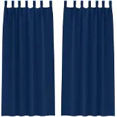 vidaXL Blackout Gordijnen met Ringen 2 st Donkerblauw 260 x 140 cm