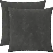 vidaXL Kussensloop 2 st HEERLEN Antraciet 60 x 60 cm Microfiber Fleece