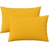 vidaXL Kussensloop 2 st HEERLEN Licht Geel 40 x 60 cm Stof
