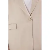 Trendyol Dames Beige Effen Lang Relaxed fit Grote maten Blazers