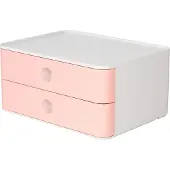 HAN smart-box - ALLISON - 2 lades - stapelbaar - wit/roze - HA-1120-86