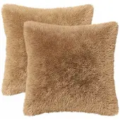 vidaXL Kussensloop 2 st HEERLEN Taupe 40 x 40 cm PV Fleece