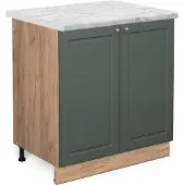 Vicco Wastafelkast Fame-Line Groen-Goud Landhuis 80 cm , WB Marmer, Model 46144