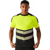 Regatta Heren X-Pro Bamboe Hi-Vis Vest (ZWART/GEEL)