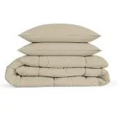 Eleganzzz Eazy Dekbed Zonder Overtrek Inclusief Kussenslopen - taupe 200x200cm