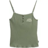 Superdry Athletic Essentials Button Down Cami Top Groen Grootte: 14-16