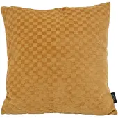 NOVÉE Chenille checker oker kussenhoes | 45x45 cm | polyester