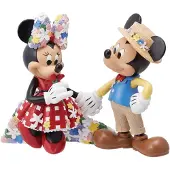 Minnie & Mickey Mouse - Disney Verzamelfiguren - Mickey & Minnie Botanical - voor Geen - standaard - Maat Standard