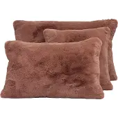 Haomy Chamonix kussen faux fur - mocaccino- 40x60 cm cm