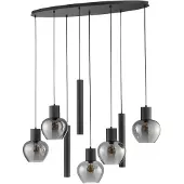 Brilliant hanglamp Ligari zwart - 8-lichts - metaal en glas