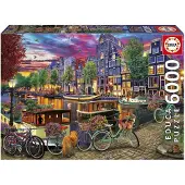 Educa Puzzel Amsterdam Fietsen, 6000 stukjes, kartonnen doos